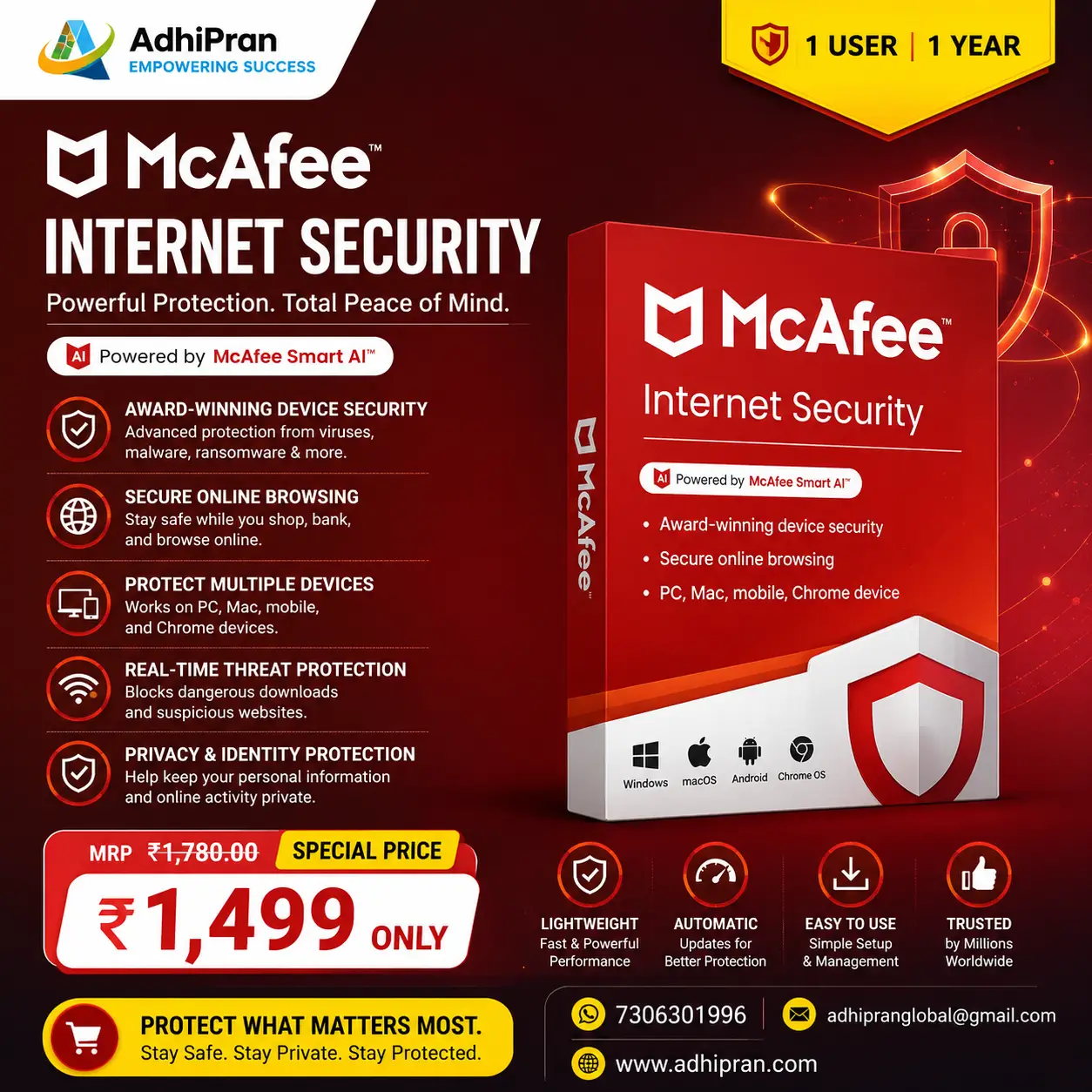 mcafee internet security 1 user 1 year mcafee internet security 1 user 1 year