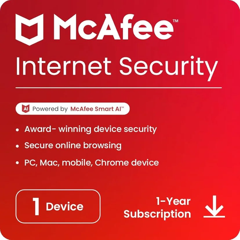 MCAFEE INTERNET SECURITY 1 USER 1 YEAR
